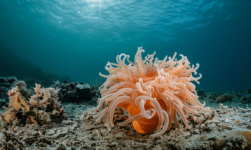 海葵粘在海底