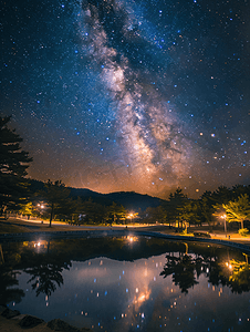 韩国旌善时间胶囊公园的银河景观