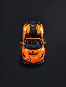 黑色背景上的橙色意大利跑车
