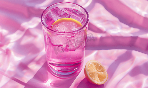 一杯粉红柠檬水