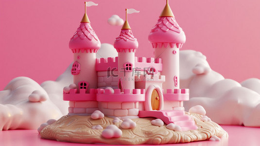 幼儿城堡背景图片_城堡模型实体合成创意素材背景