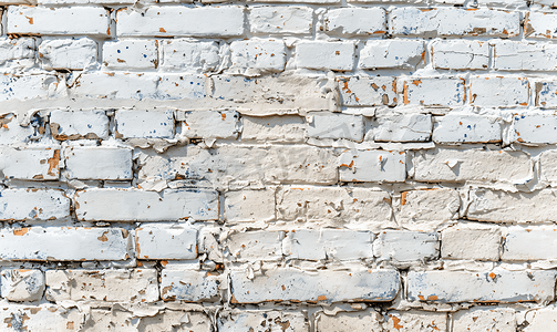 米色背景墙摄影照片_质朴的旧米色白砖墙背景