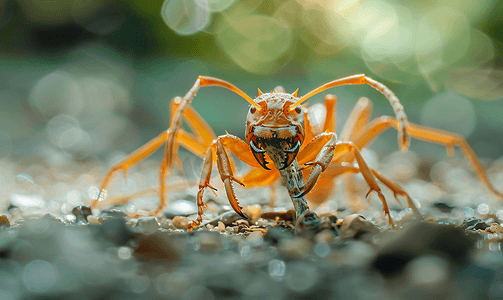 红蚂蚁吃死蜥蜴尸体高级照片