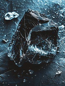深色的黑曜石火山玻璃原石