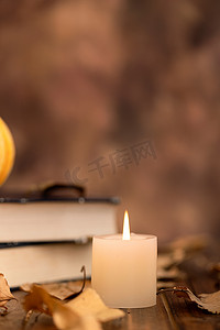 温暖烛光秋季文艺图片