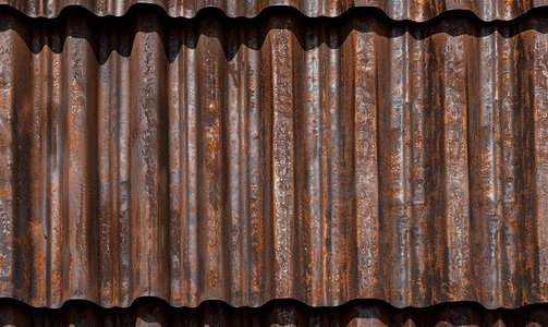 现代棕色屋顶由金属制成波纹金属屋顶和金属屋顶工业概念