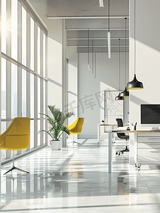 现代化办公室采用自然光能设施齐全工作灵活