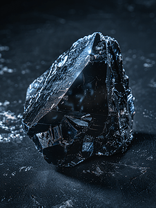 黑宝石摄影照片_深色的黑曜石火山玻璃原石