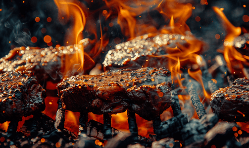 火上烤肉炭火加热