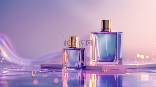 男士香水柔和的紫色和蓝色设计