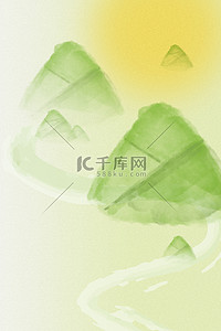 绿色渐变中国风背景图片_大气简约传统节日端午节中国风背景