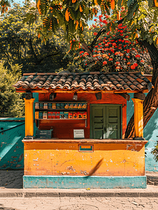 瓜纳华托州莫拉博士花园广场的传统墨西哥亭