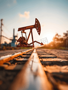 石油市场的增长石油钻井平台石油桶和向上箭头资源概念