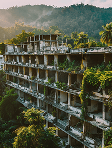 泰国普吉岛巨大的可怕废弃酒店度假村遗址