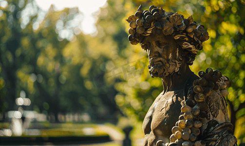 波兰瓦津基公园的狄俄尼索斯雕像