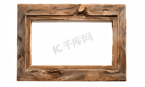 主图边框免扣摄影照片_白色背景上的木框架