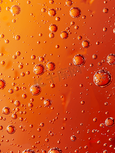 油泡关闭水圈宏观抽象橙色和火红色背景