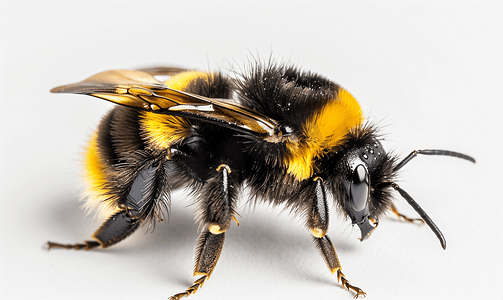 昆虫大黄蜂的详细微距摄影