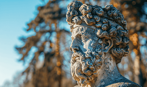 波兰瓦津基公园的狄俄尼索斯雕像