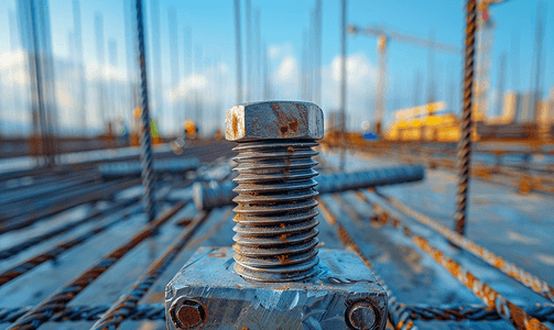 施工现场钢结构螺栓螺母连接