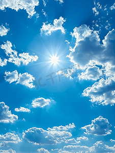 气象背景摄影照片_戏剧性的蓝天背景与白云