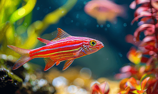 水族馆里的红色斑马鱼