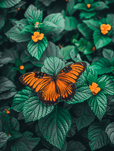 春天的动物植物摄影照片_花园中的普通虎蝶