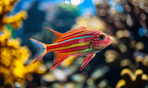 水族馆里的红色斑马鱼