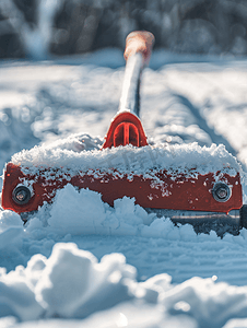 冬季雪球摄影照片_雪滚筒的特写镜头