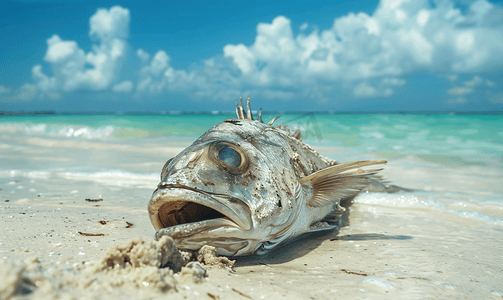 死鱼被冲到墨西哥沙滩上