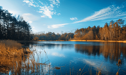 湖泊摄影照片_苏瓦乌基地区的黑湖奥辛基