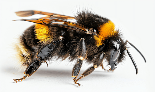 昆虫大黄蜂的详细微距摄影