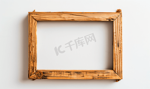 砖头边框摄影照片_白色背景上的木框架