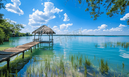巴卡雷龙摄影照片_墨西哥尤卡坦州巴卡拉尔湖的美丽景色