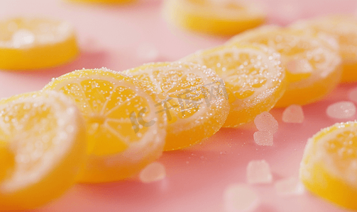 柠檬形状美味的糖果和甜点