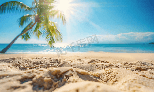 背景阳光沙滩摄影照片_沙滩上的阳光任何海滩度假主题的概念