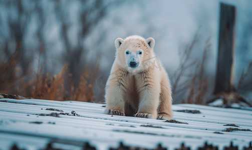 屋顶上的北极熊幼崽