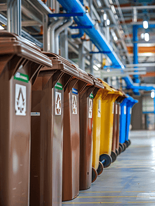 工业厂房大型工业棕色垃圾收集箱垃圾箱