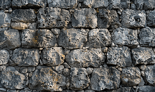 灰色石头古墙作为背景基底