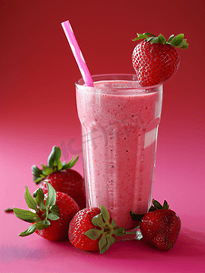 草莓牛奶冰沙