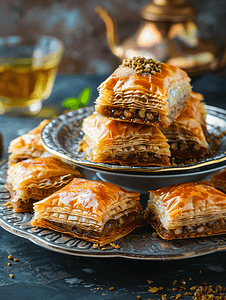 土耳其传统民族美味甜点果仁蜜饼