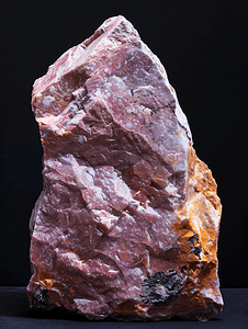 在黑色的粗砺的桃红色花岗岩岩石