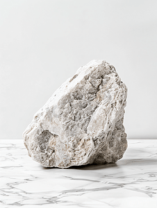 白色大理石上的粗糙白色花岗岩