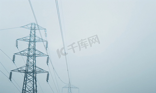 核能电力摄影照片_高压输电线路