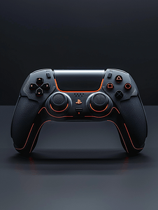黑色背景上的游戏控制器游戏手柄控制和控制游戏的设备