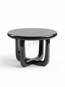 孤立的黑色现代咖啡桌