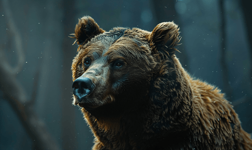 肉方摄影照片_野生动物标本大棕熊头