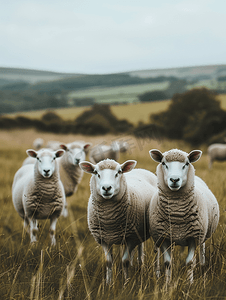 草原上的羊风景照片
