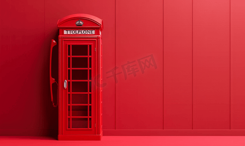 心语信箱摄影照片_盒子里的红色电话亭
