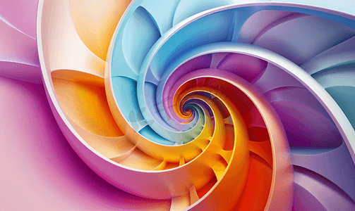 彩色螺旋抽象圆形旋转螺旋